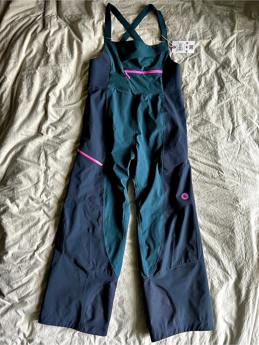 Seniq Slopestar Ski Bib Jumpsuit in Blue & Green Size Large NWT